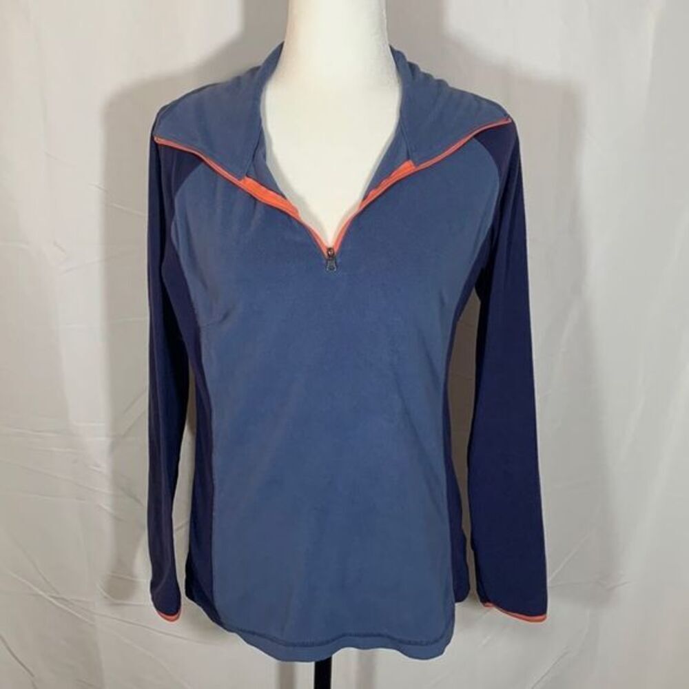 Columbia Blue Fuzzy Fleece Half-Zip Sweater